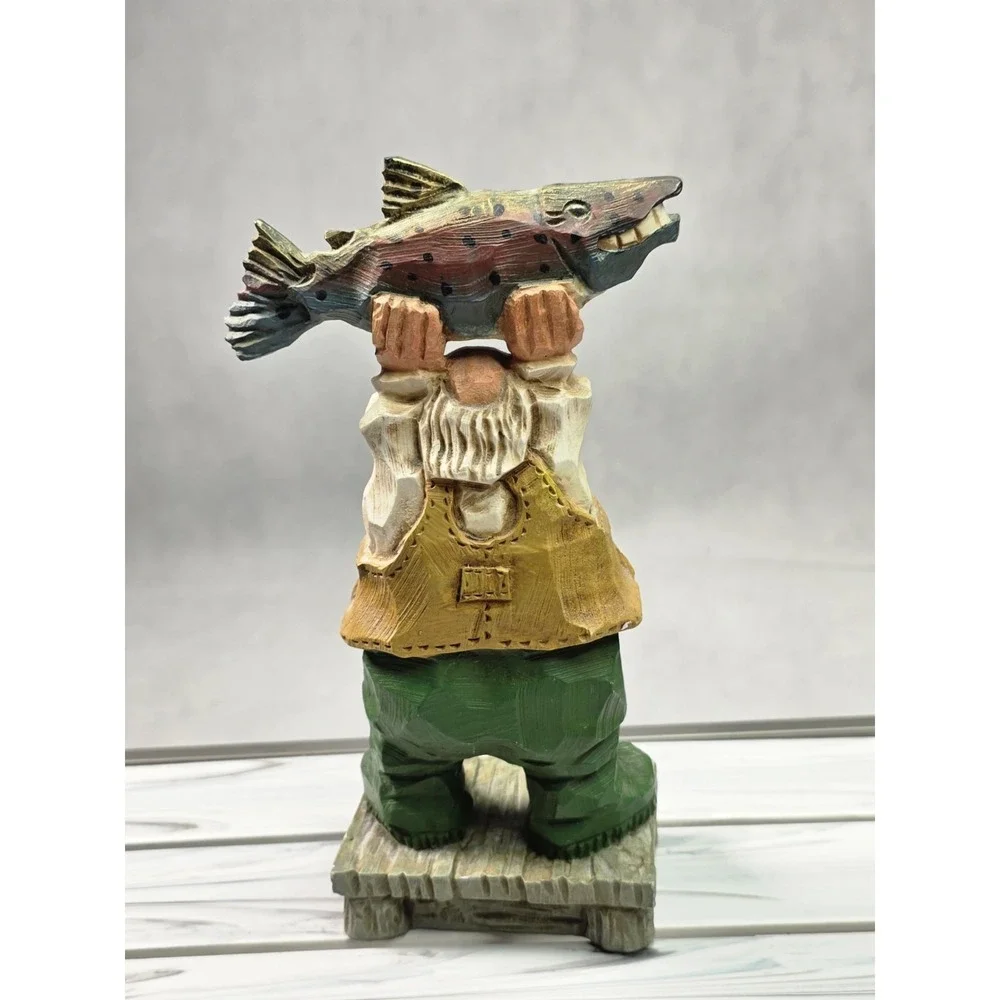 David Frykman Portfolio Happy Fisherman with His Catch 1996 Vintage Decor